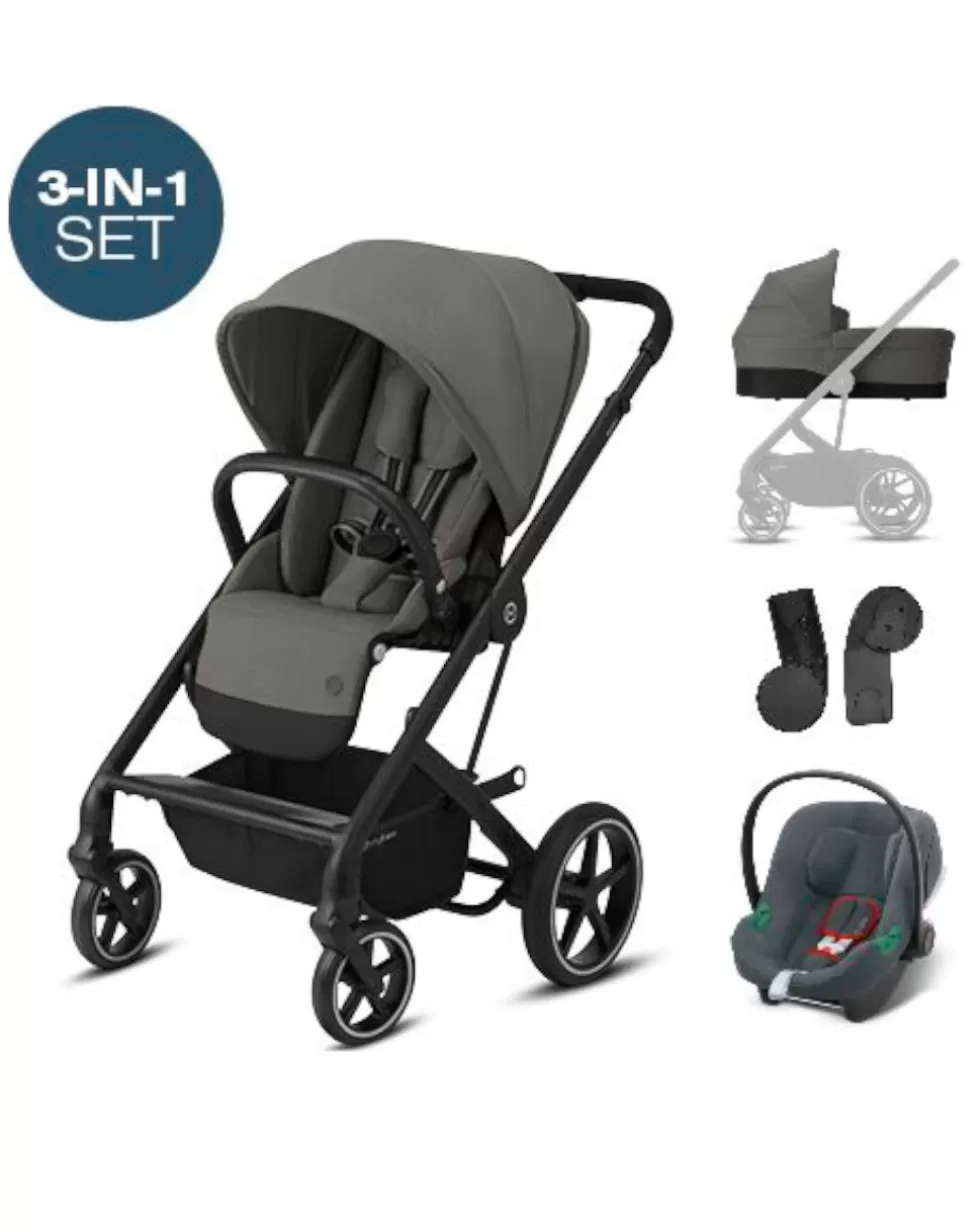 Balios S Basic Blk 3-In-1 Travelsystem Aton B2-Cybex Flash Sale