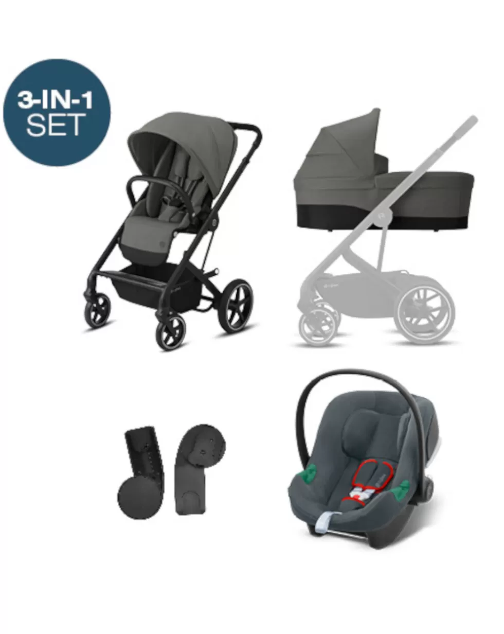 Balios S Basic Blk 3-In-1 Travelsystem Aton B2-Cybex Flash Sale