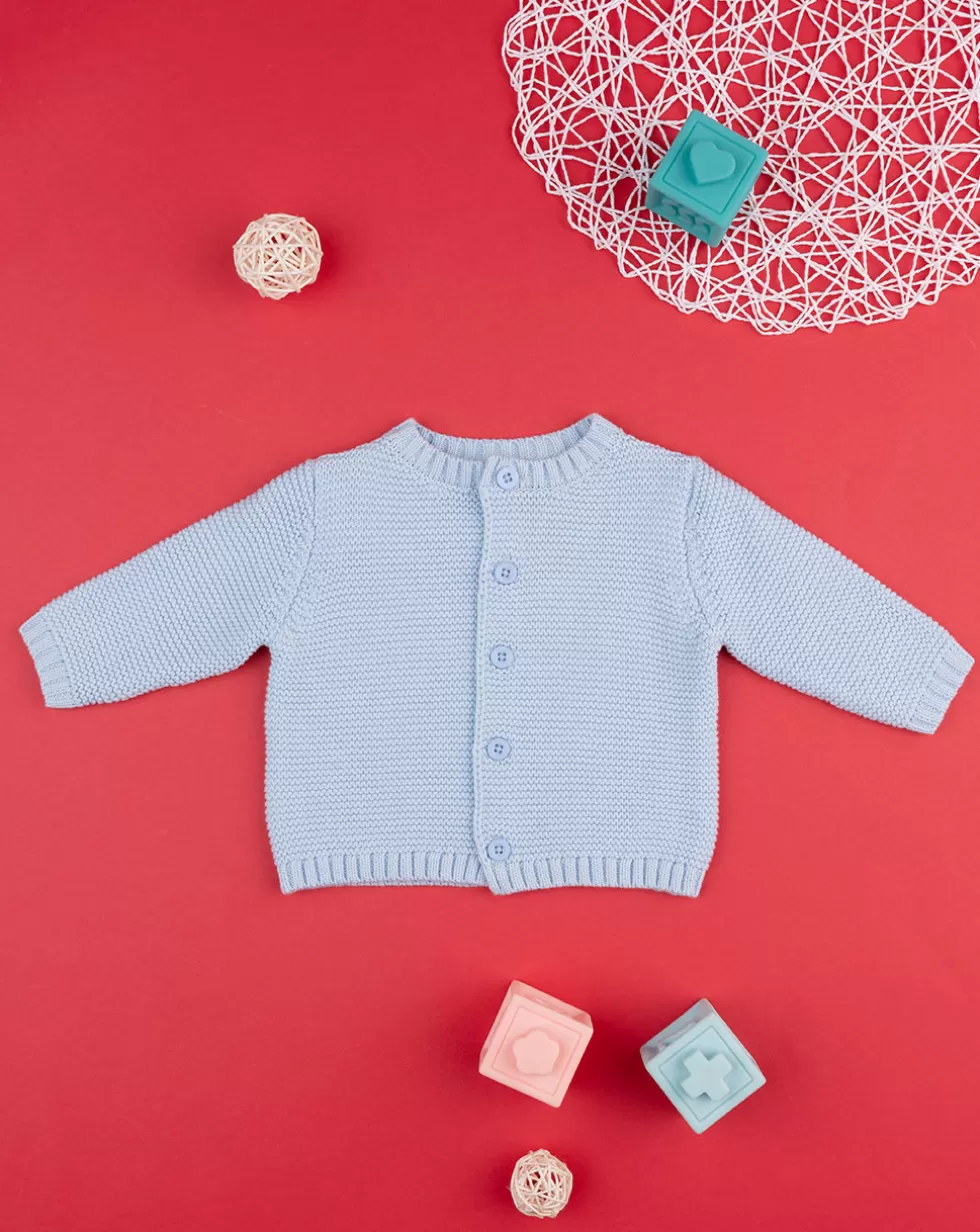 Basico Cardigan Bimbo Tricot Azzurro-Prenatal Best Sale