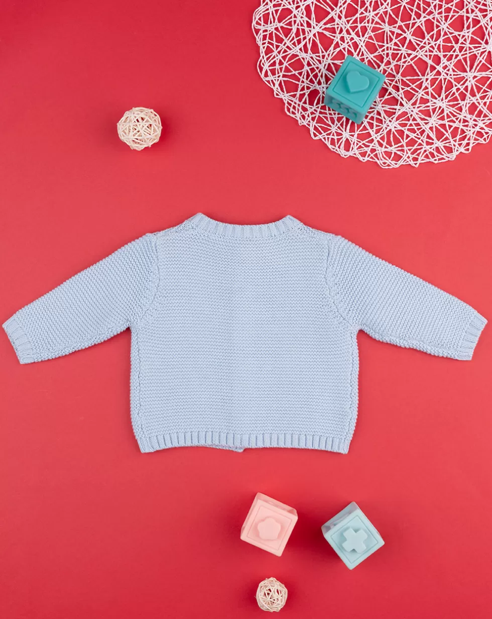 Basico Cardigan Bimbo Tricot Azzurro-Prenatal Best Sale