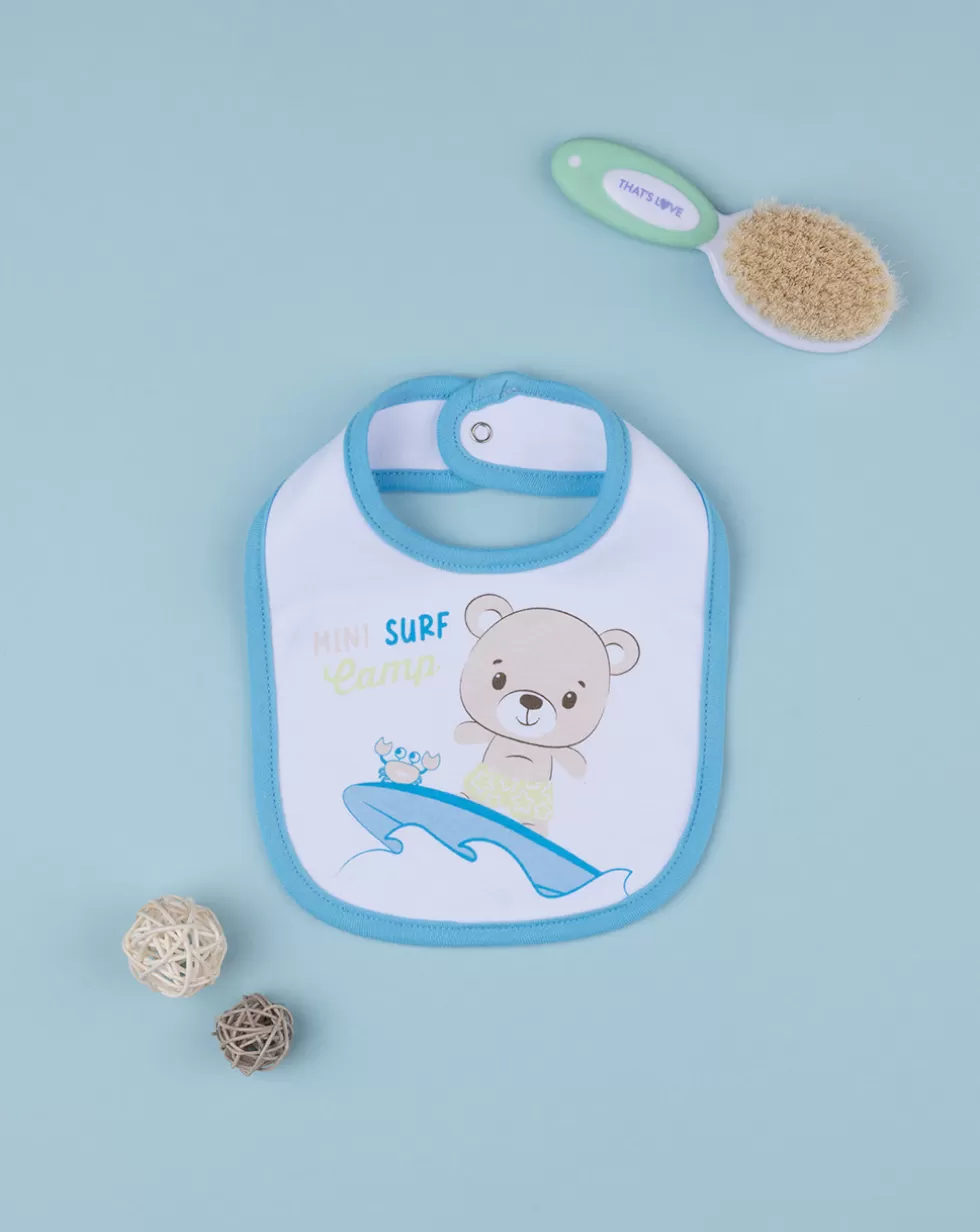 Bavaglino Bimbo "Teddy Surf” Azzurro-Prenatal Best