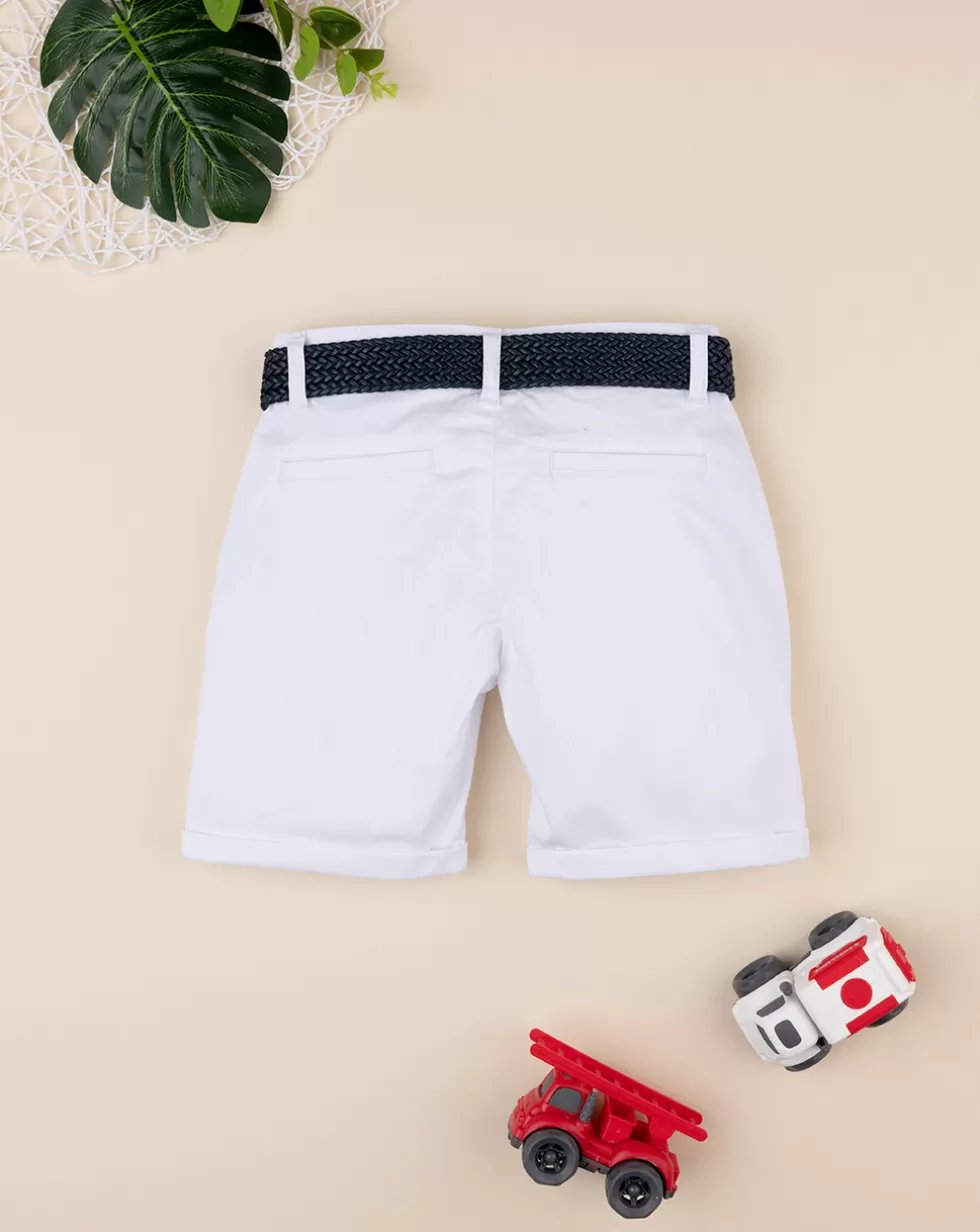 Bermuda Bianco Da Bambino Twill-Prenatal Cheap