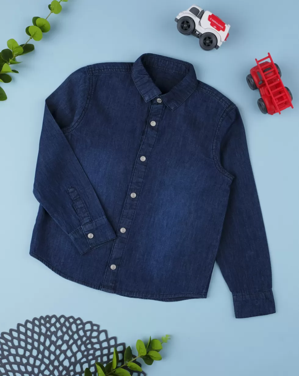 Camicia Boy Blu Denim-Prenatal Sale