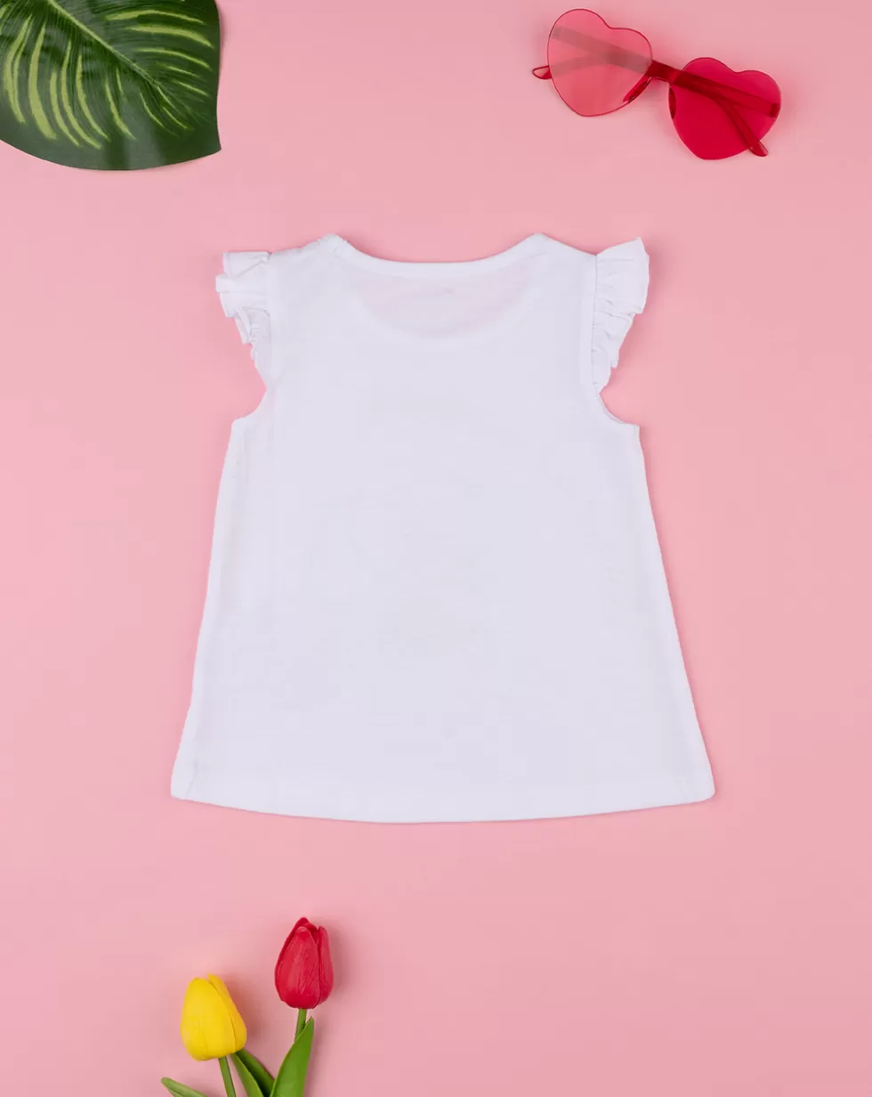 Canotta Bimba Basic Con Stampa E Rouches-Prenatal Online