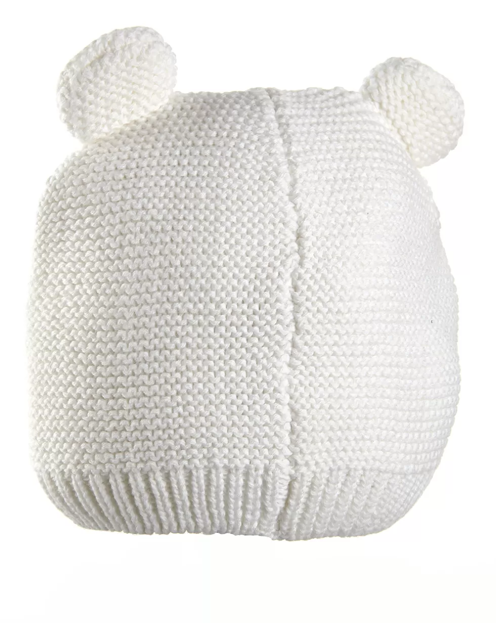 Cappello In Tricot Bianco Con Orecchie-Prenatal Store