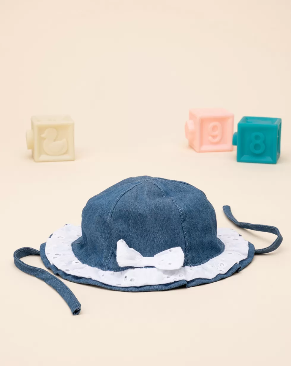 Cappello Neonata Chambray Con Sangallo-Prenatal Flash Sale