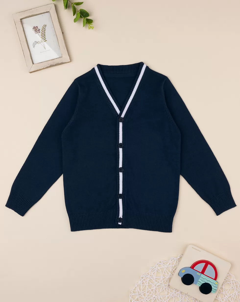 Cardigan Basico Blu Bambino Maniche Lunghe-Prenatal Outlet