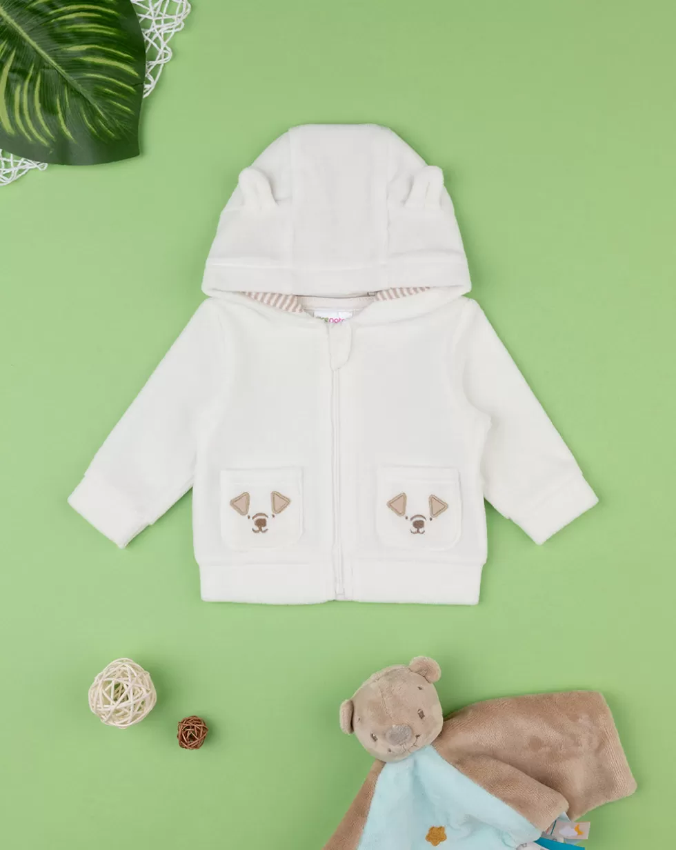 Cardigan Neonato Con Cappuccio E Ricamo Animali-Prenatal Outlet