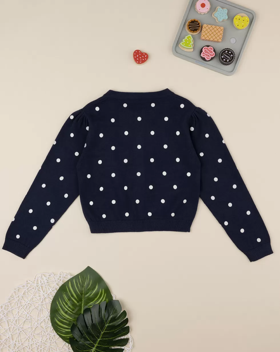 Cardigan Tricot Bimba Blu "Pois”-Prenatal Cheap