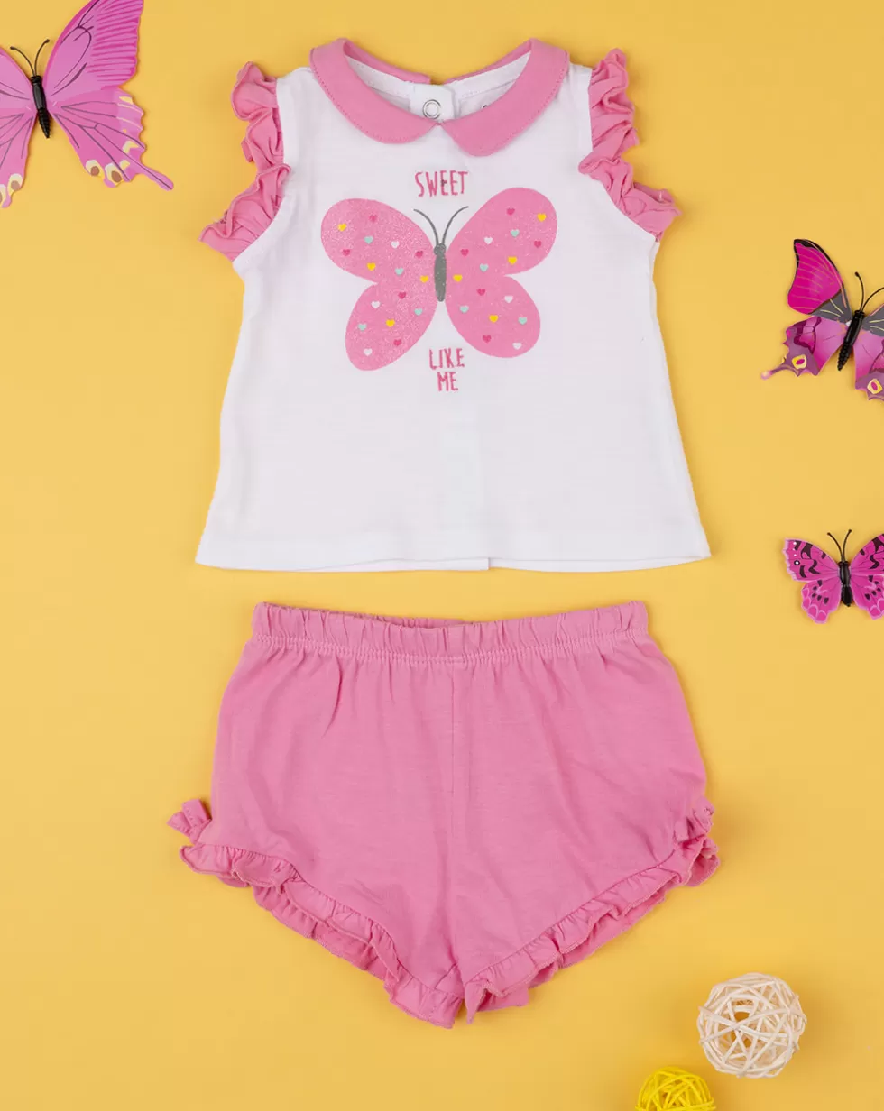 Completo Bimba Farfalla Canotte + Shorts-Prenatal Online