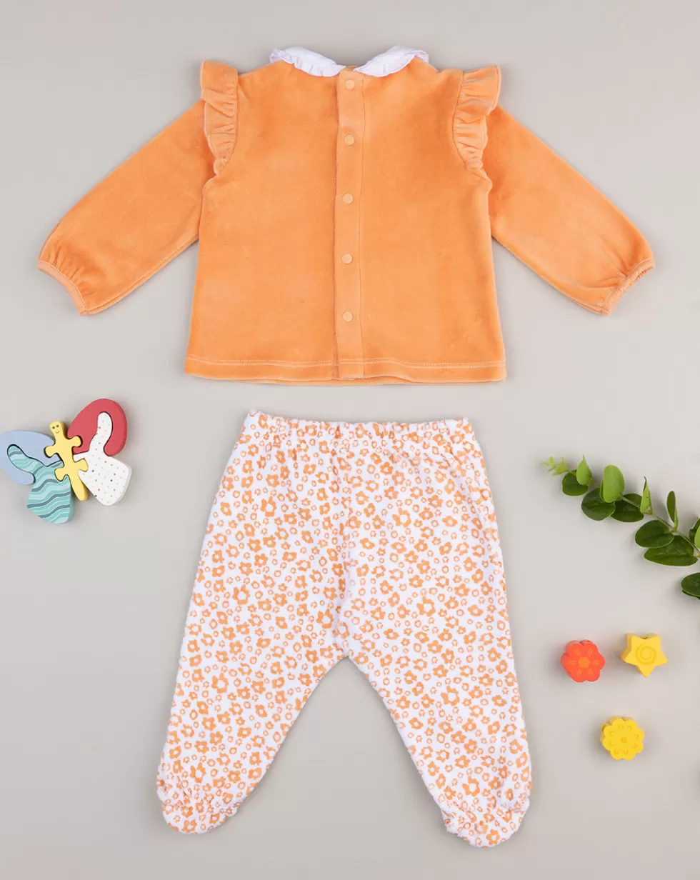 Completo Ciniglia Bimba Panna/Orange-Prenatal Shop