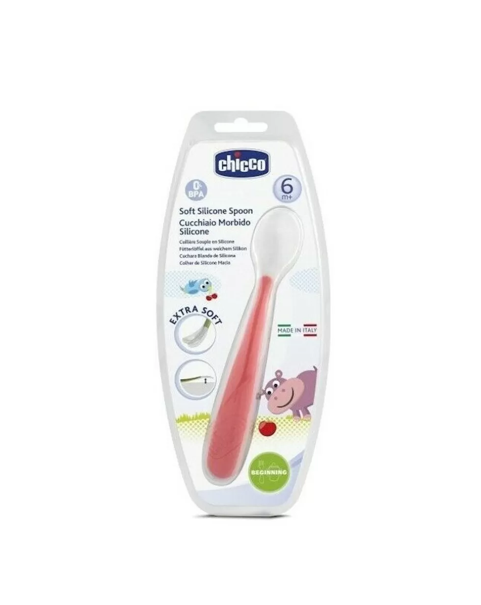 Cucchiaio Morbido Silicone 6+ Rosso-Chicco Outlet