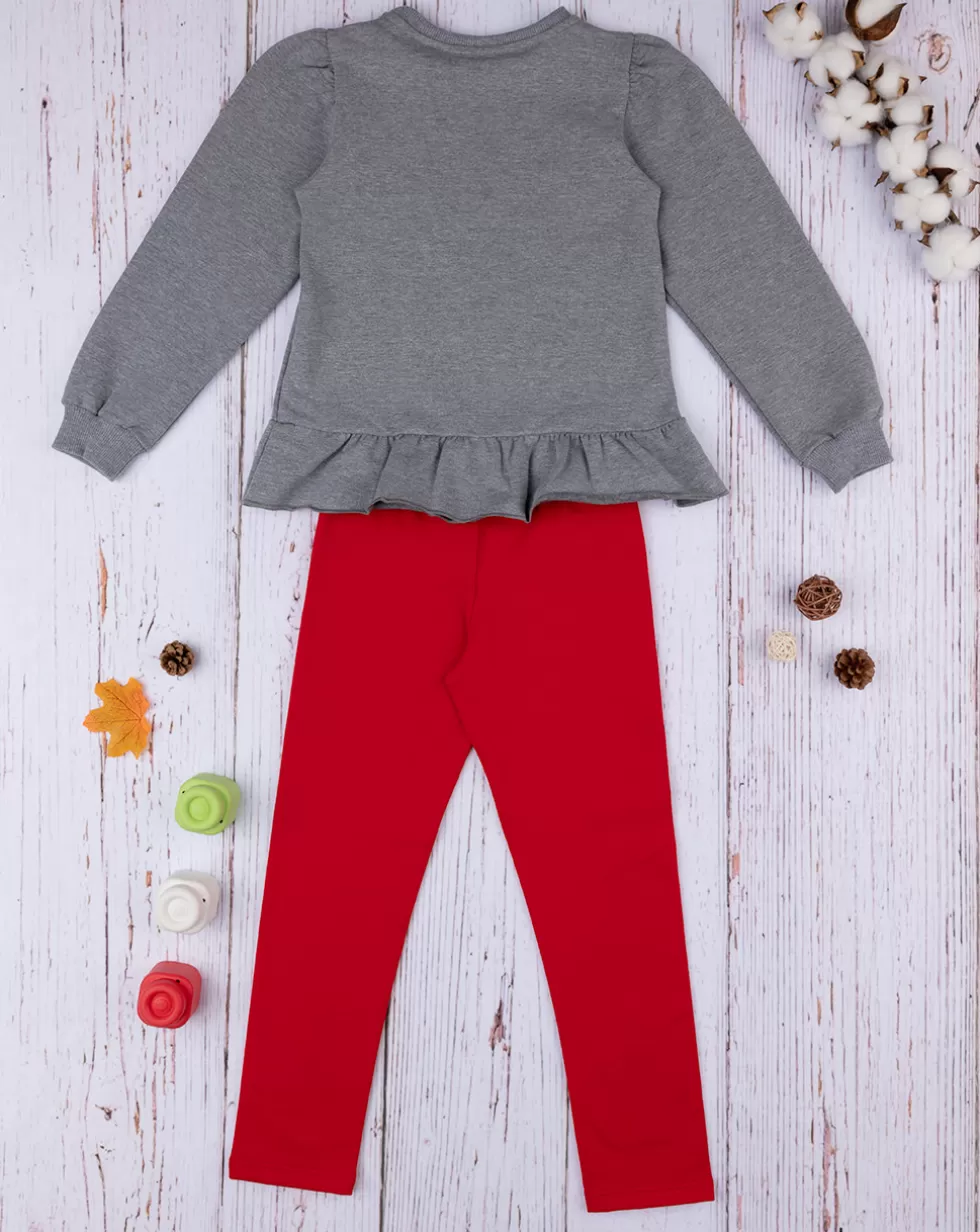 Jogger Bambina Grigio E Rosso-Prenatal Discount