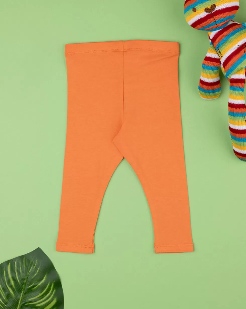 Leggings Bimba Arancioni Con Patch Orsetti-Prenatal Best Sale