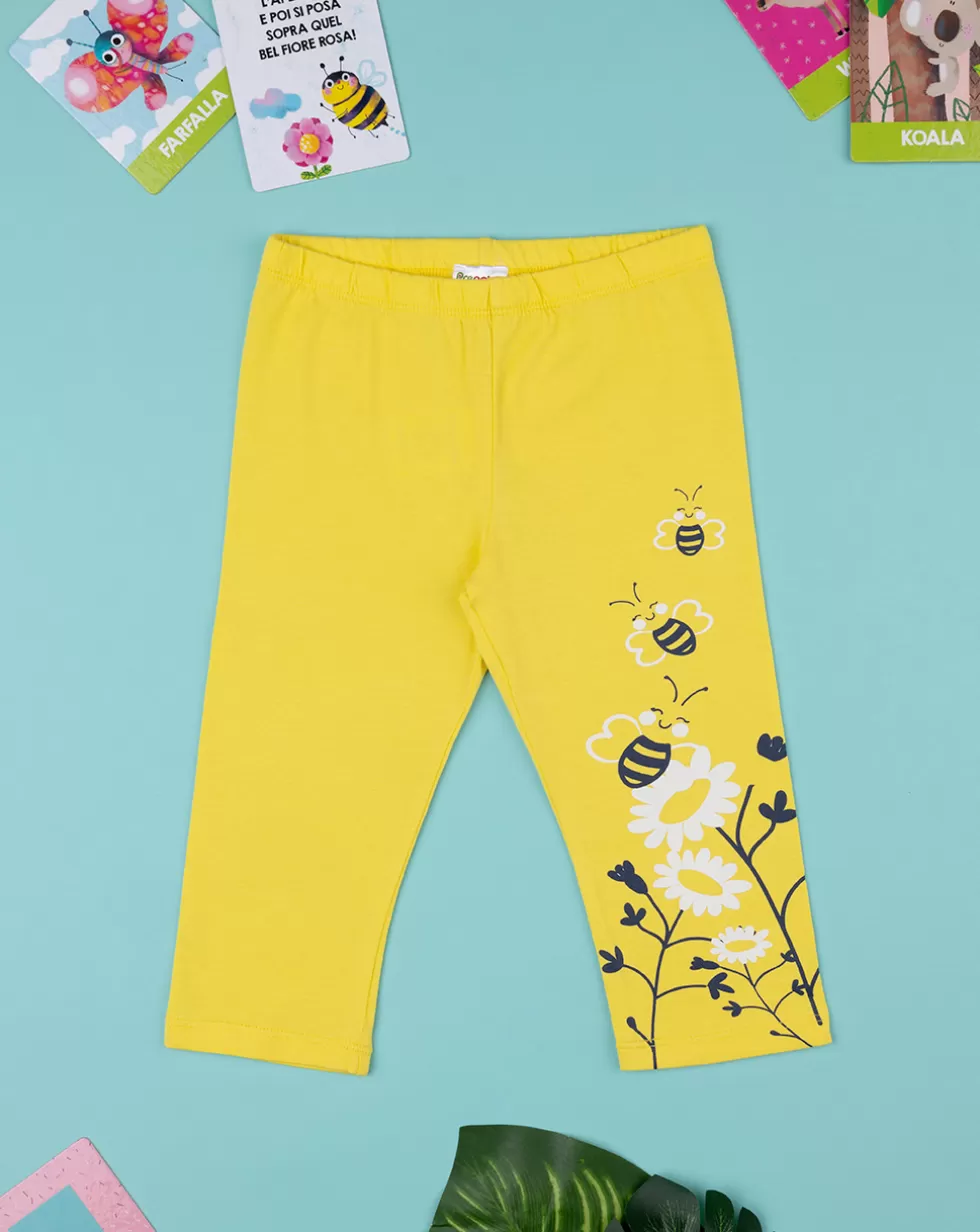 Leggings Bimba Gialli Con Stampa-Prenatal Cheap