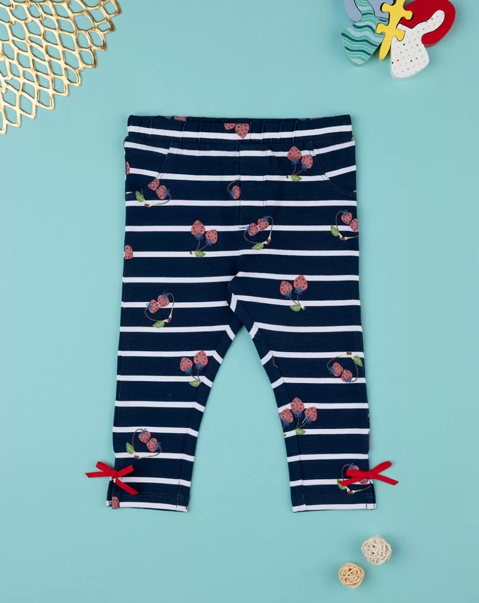 Leggings Bimba Rigati Con Allover-Prenatal Sale