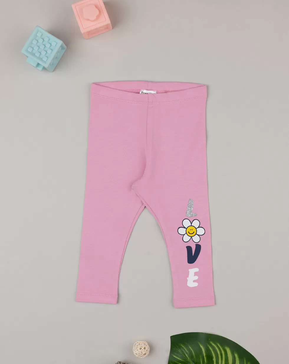 Leggings Bimba Rosa Con Stampa-Prenatal Shop