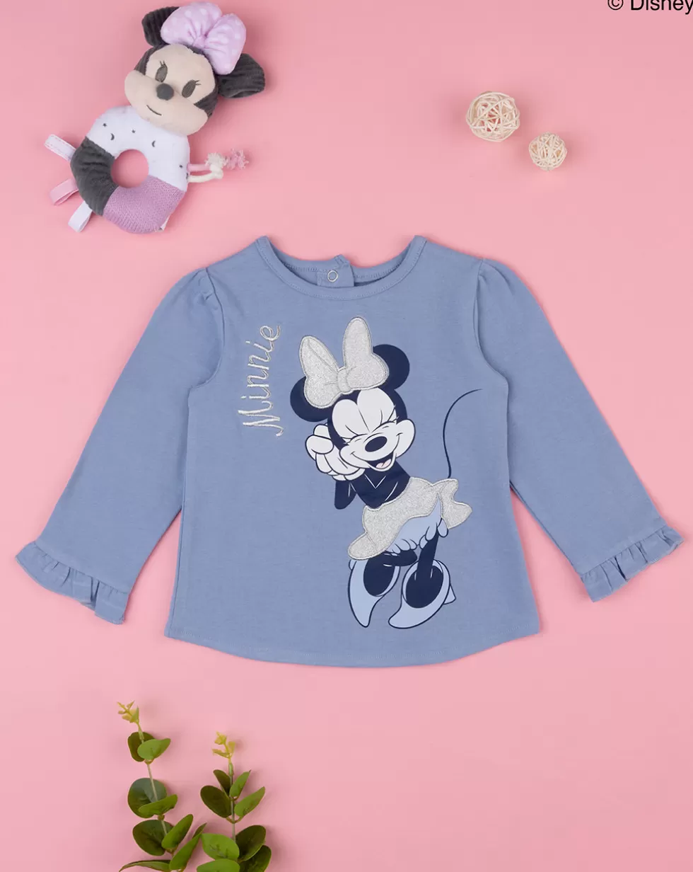 Maglia Bimba "Minnie” Blu Organic Cotton-Prenatal Outlet