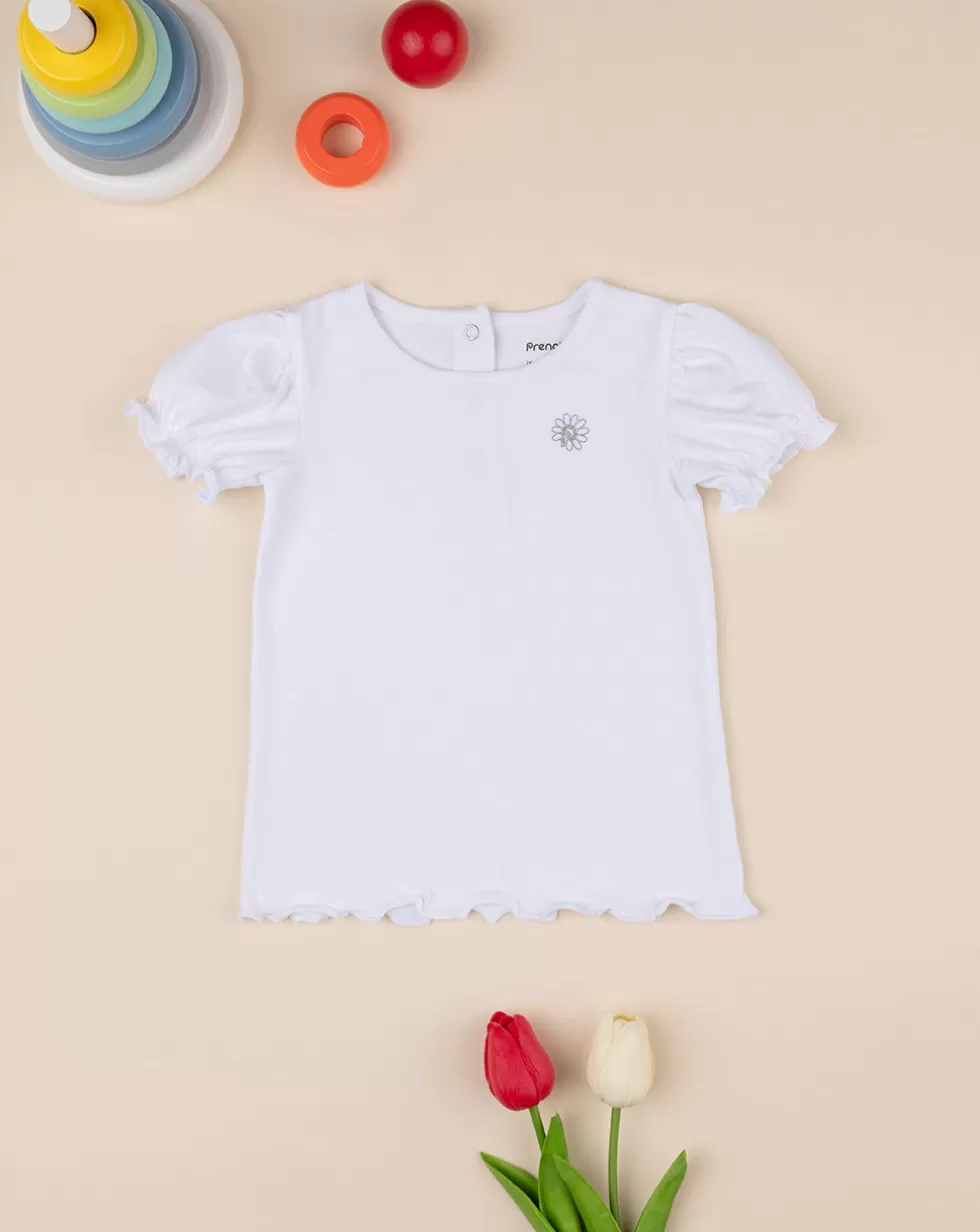 Maglia Elegante Bambina Maniche Cortebianca-Prenatal Outlet