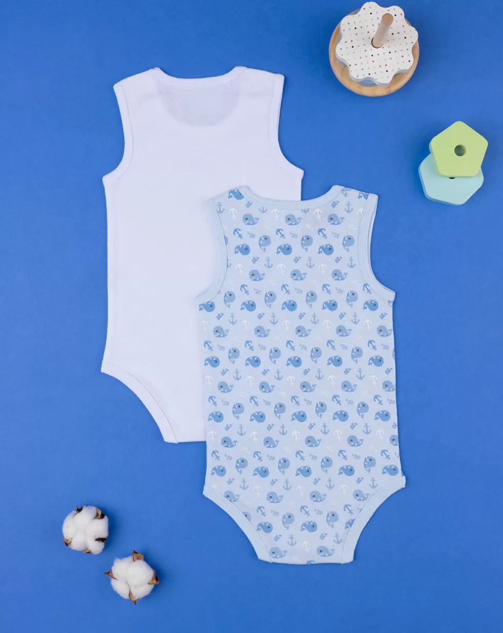 Pack 2 Body Bimbo Bianco/Azzurro-Prenatal Hot