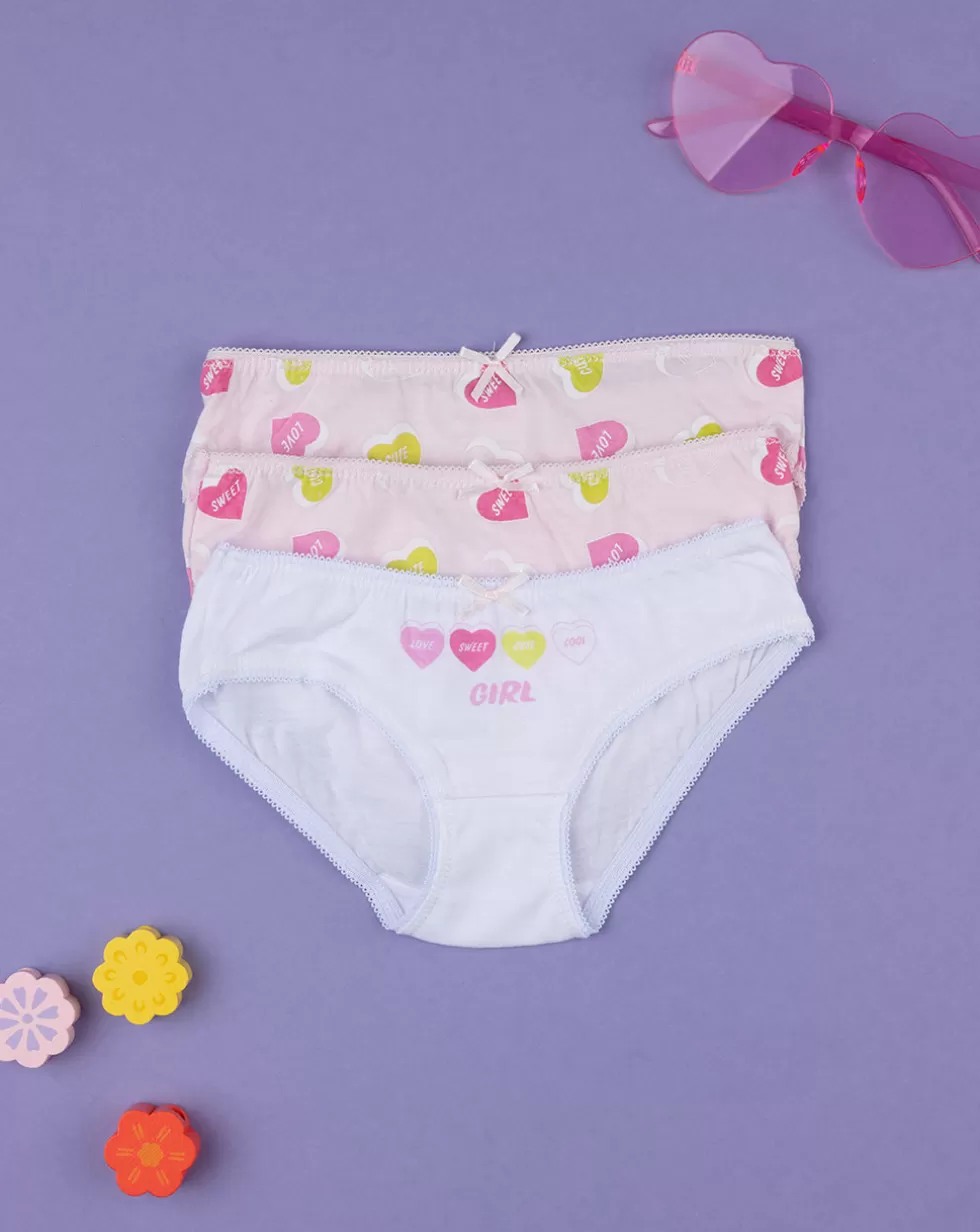 Pack 3 Slip Bambina Cuori-Prenatal Fashion