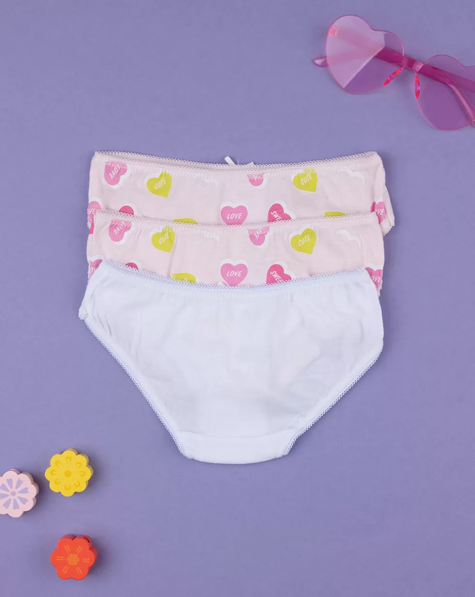 Pack 3 Slip Bambina Cuori-Prenatal Fashion