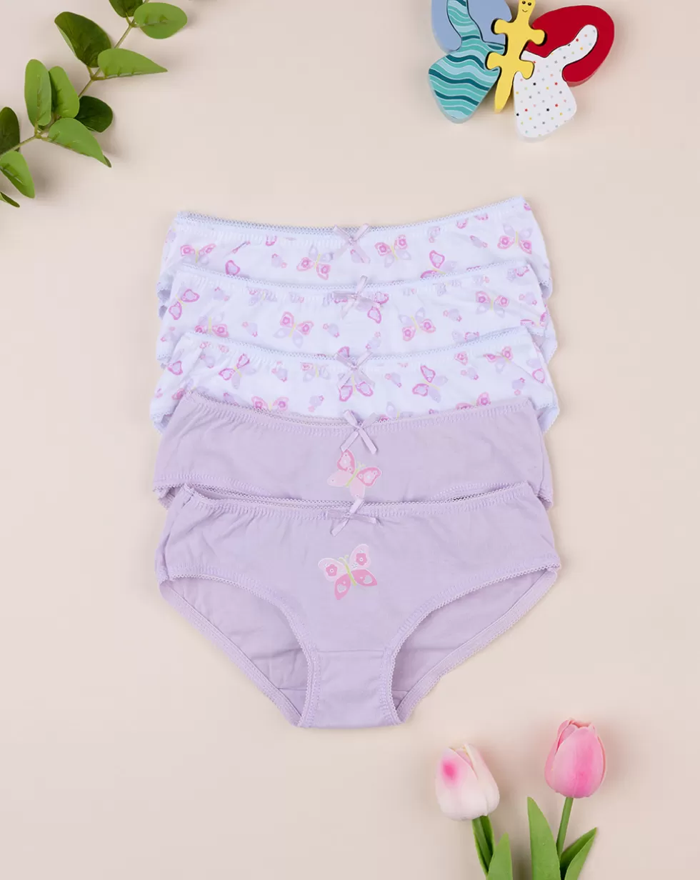 Pack 5 Slip Bambina In Jersey "Farfalle”-Prenatal Cheap