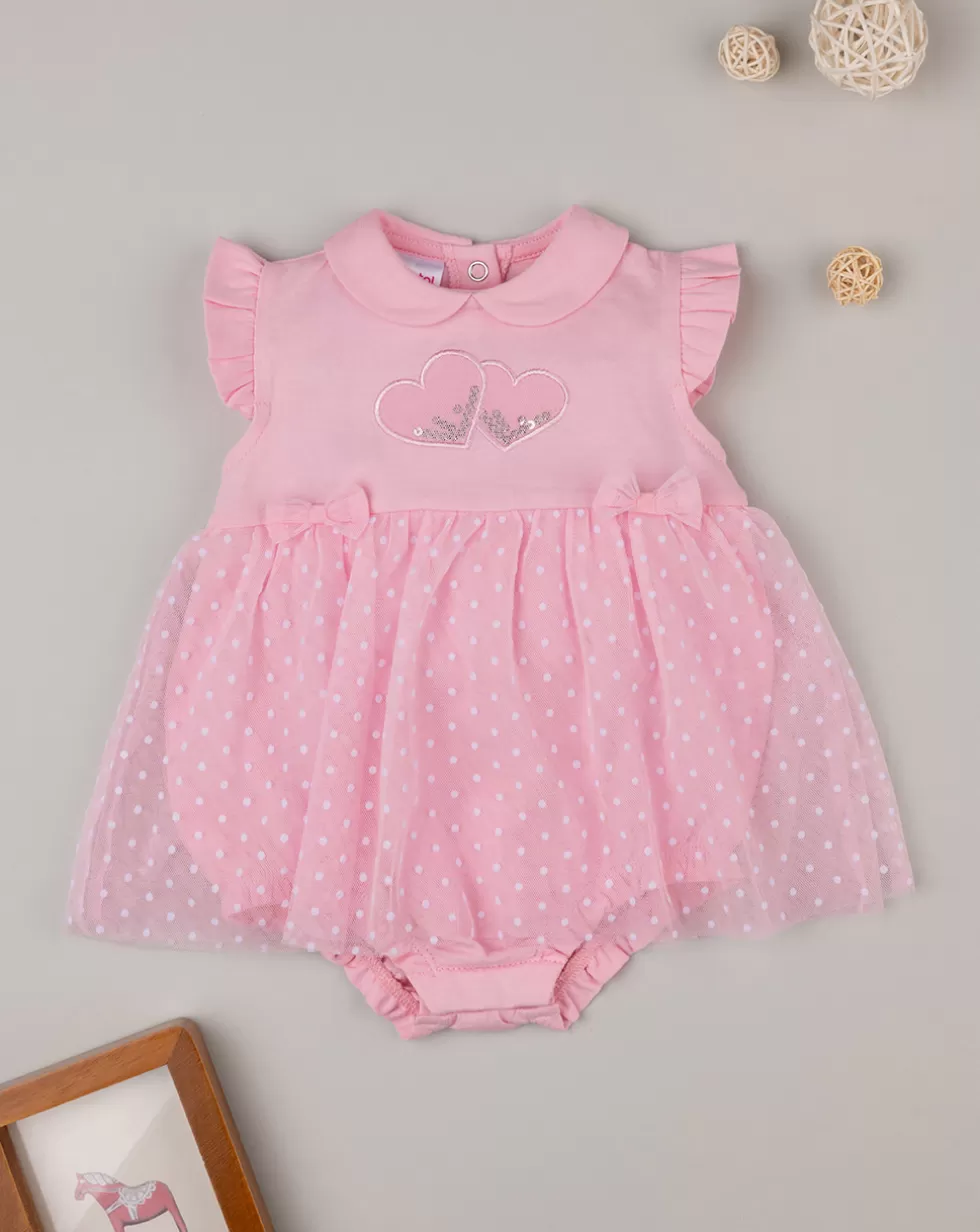 Pagliaccetto Neonata Rosa Con Tulle-Prenatal Best Sale