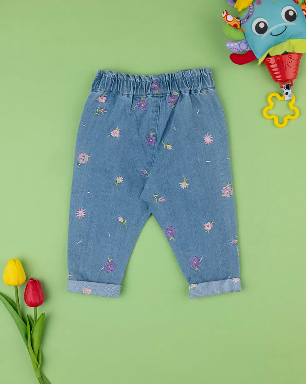 Pantalone Denim Bimba "Fiorellini”-Prenatal Store