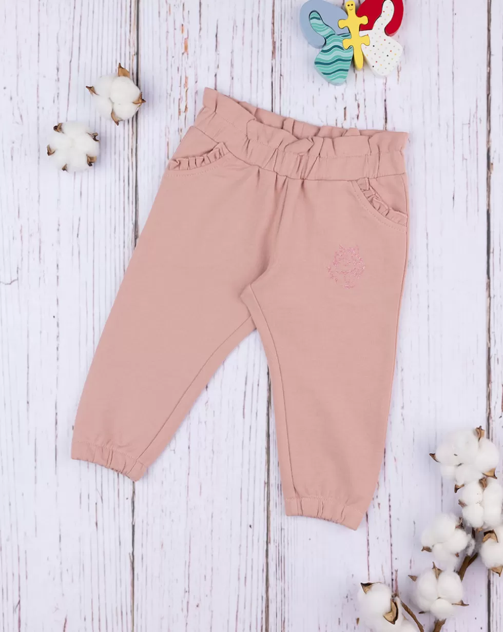 Pantalone Felpato Bimba Rosa-Prenatal Fashion