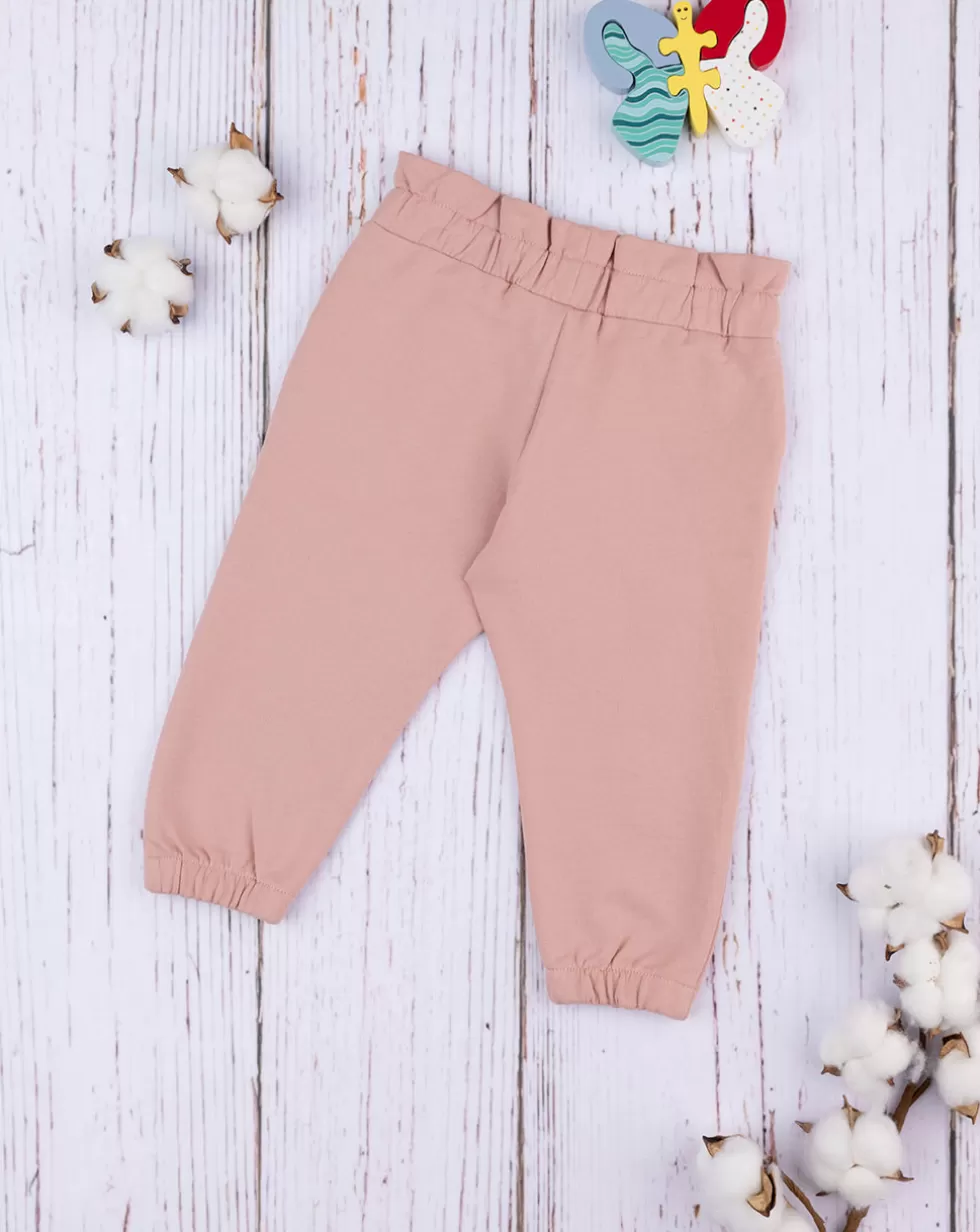 Pantalone Felpato Bimba Rosa-Prenatal Fashion