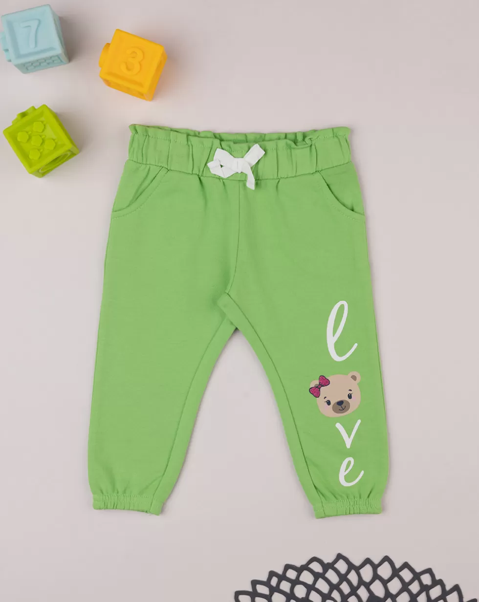 Pantalone French Terry Bimba Verde-Prenatal Discount