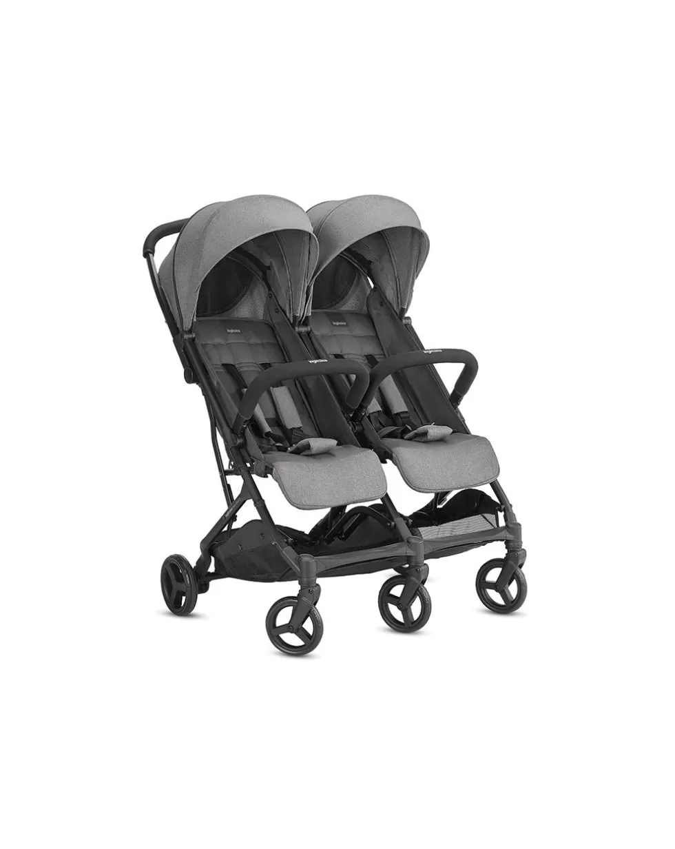 Passeggino Gemellare Twin Sketch Grey Telaio Nero-Inglesina Online