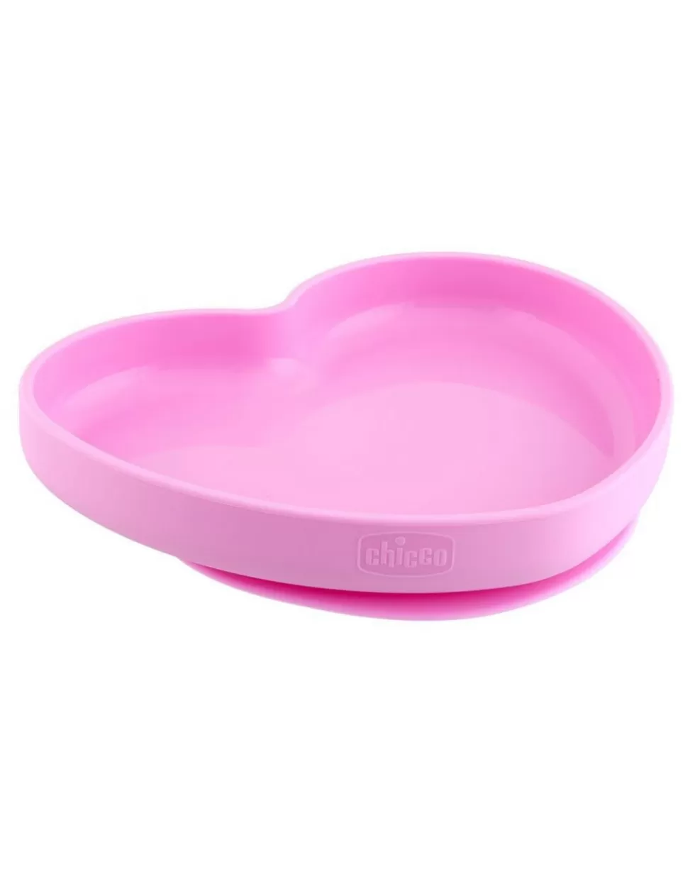 Piatto Cuore In Silicone Con Ventosa9M+ Rosa-Chicco Discount