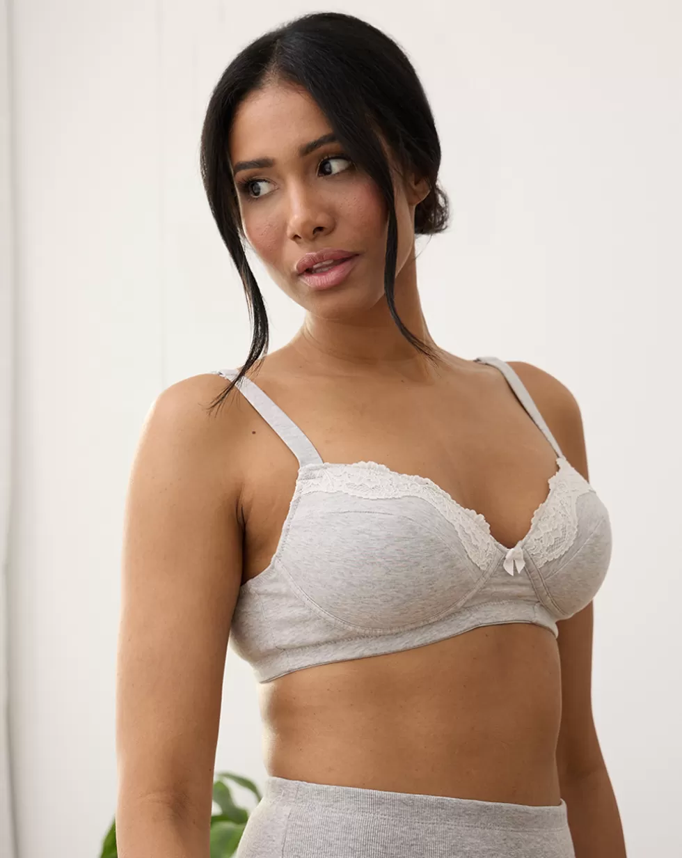 Reggiseno Premaman Grigio Con Pizzo-Prenatal Shop