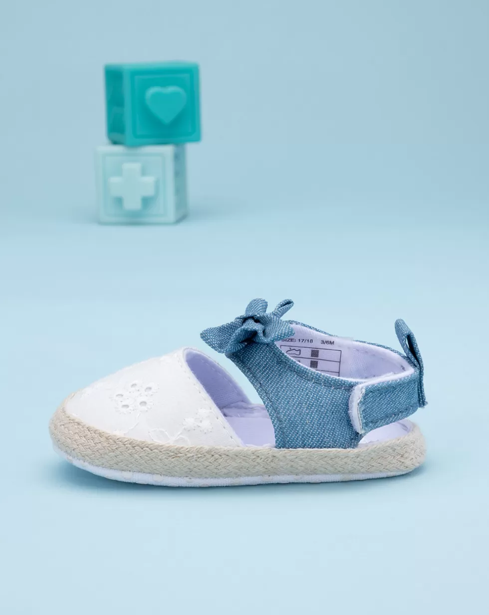 Sandalo Bimba In Chambray E Sangallo-Prenatal Flash Sale