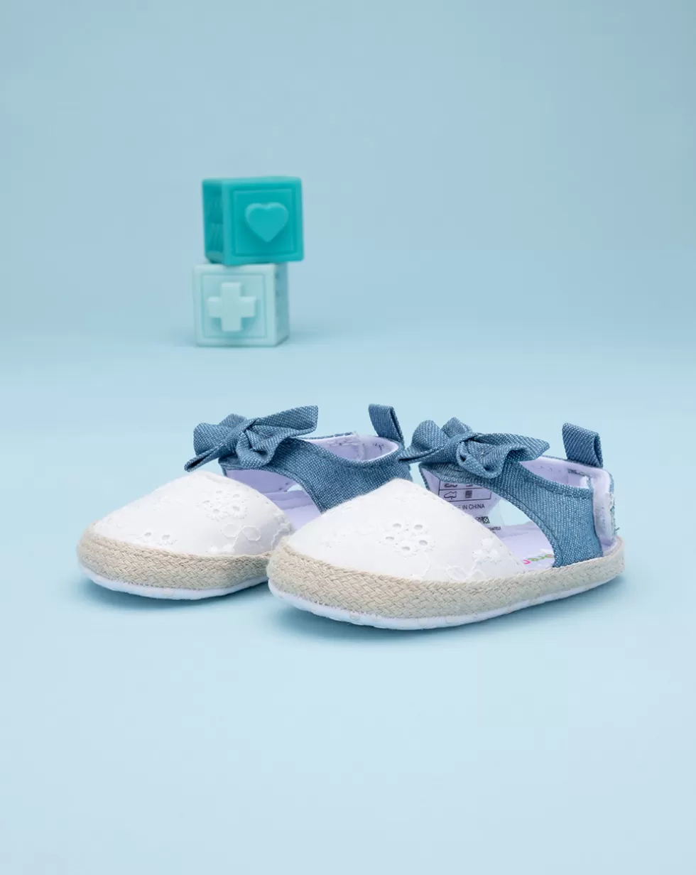 Sandalo Bimba In Chambray E Sangallo-Prenatal Flash Sale