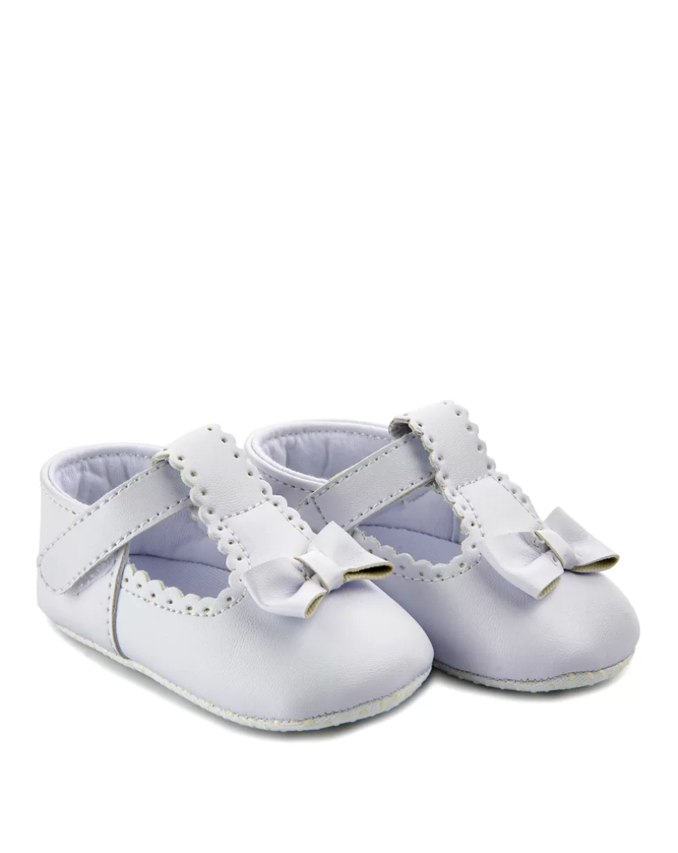 Scarpine In Finta Pelle Bianca Con Fiocchetto-Prenatal Flash Sale