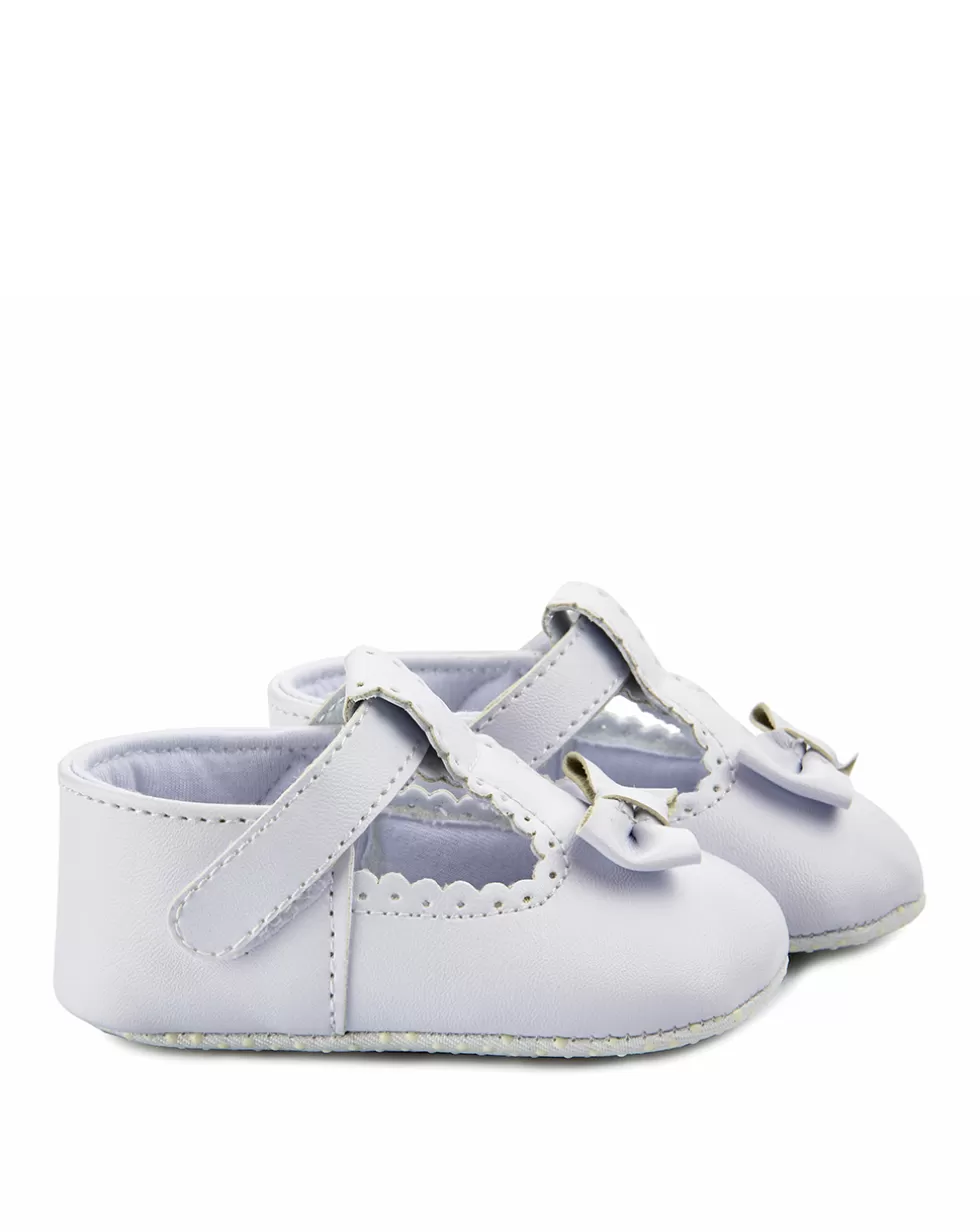 Scarpine In Finta Pelle Bianca Con Fiocchetto-Prenatal Flash Sale