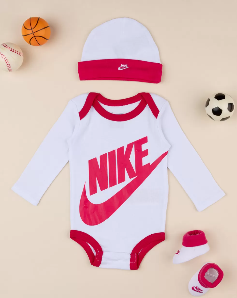 Set 3 Pezzi Cappellino + Body + Scarpe Bianco E Fucsia-Nike Cheap