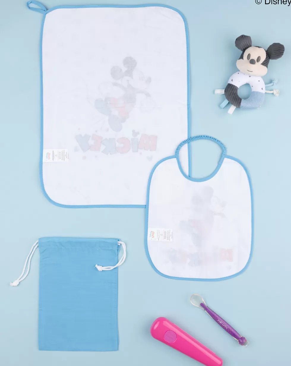 Set Asilo Bimbo "Mickey Mouse” Azzurro-Prenatal Fashion