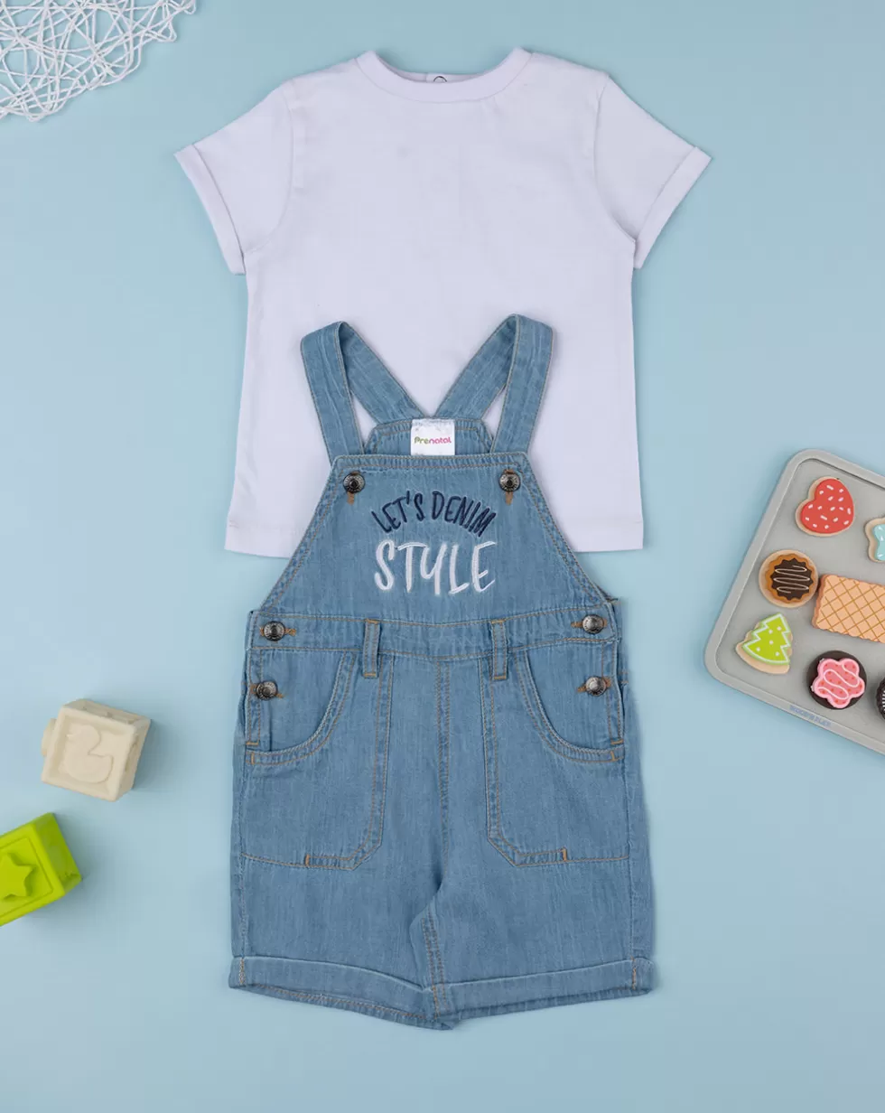 Set T-Shirt + Salopette Bimbo Denim-Prenatal Best Sale