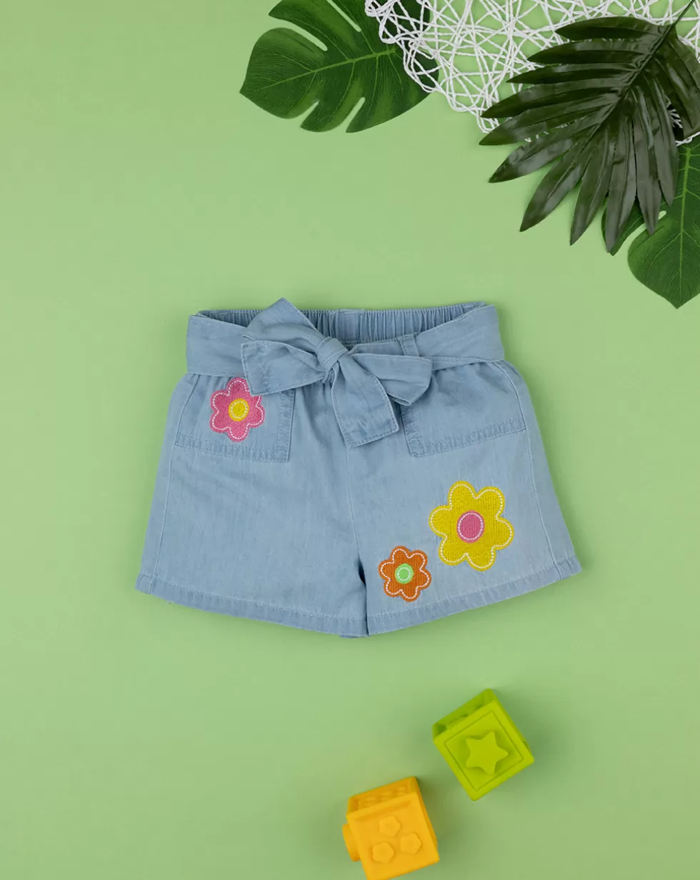 Short Chambray Bimba "Fiori”-Prenatal Store