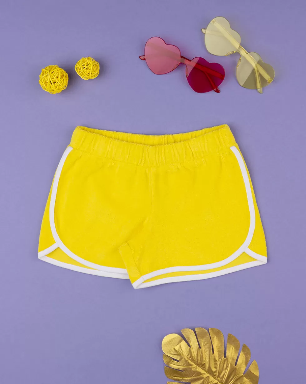 Shorts Bambina In Spugna Giallo-Prenatal Best