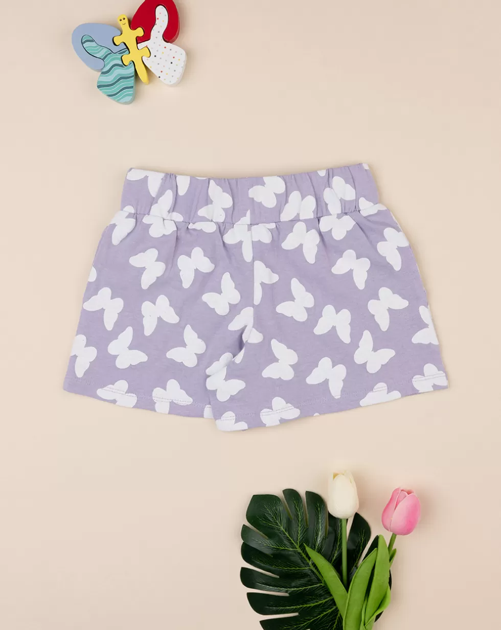 Shorts Bambina Lilla Farfalle Allover-Prenatal Hot