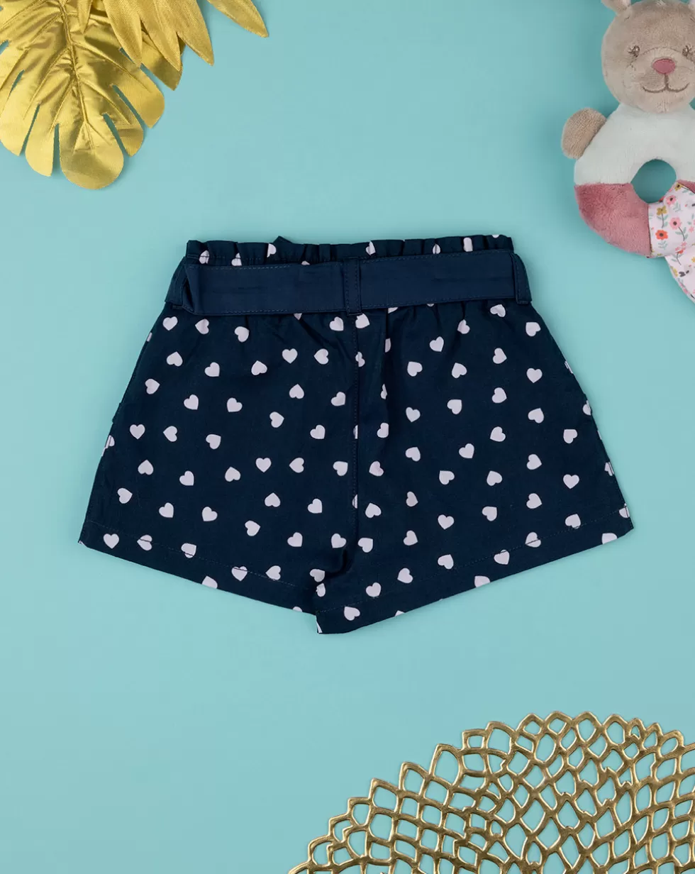 Shorts Bimba Con Cintura Popeline Blu-Prenatal Shop