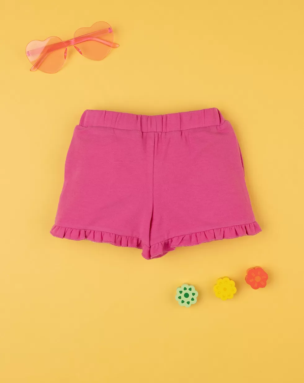 Shorts Bimba Fucsia Patch Fiori-Prenatal Best