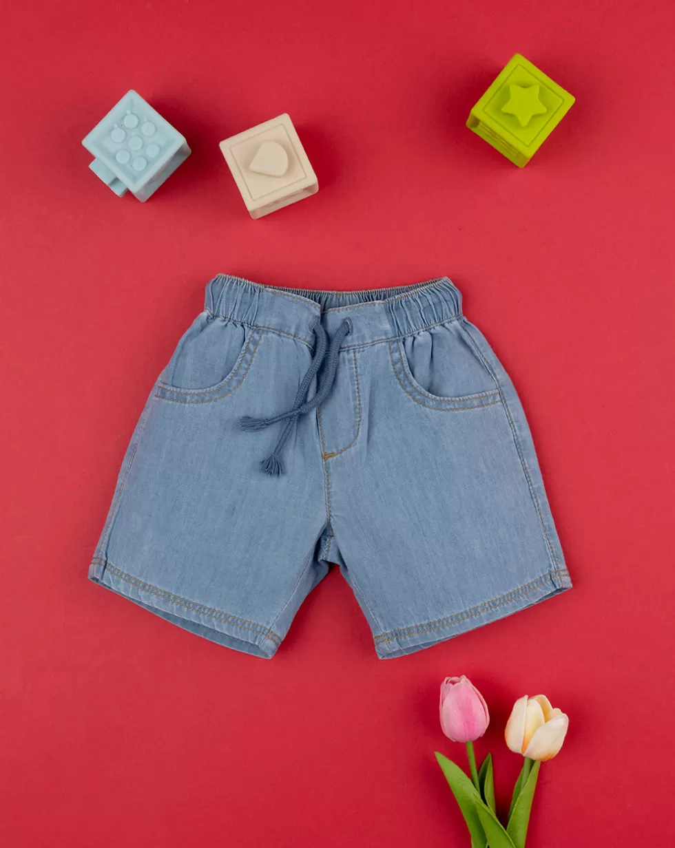 Shorts Chambray Bimbo Denim-Prenatal Cheap