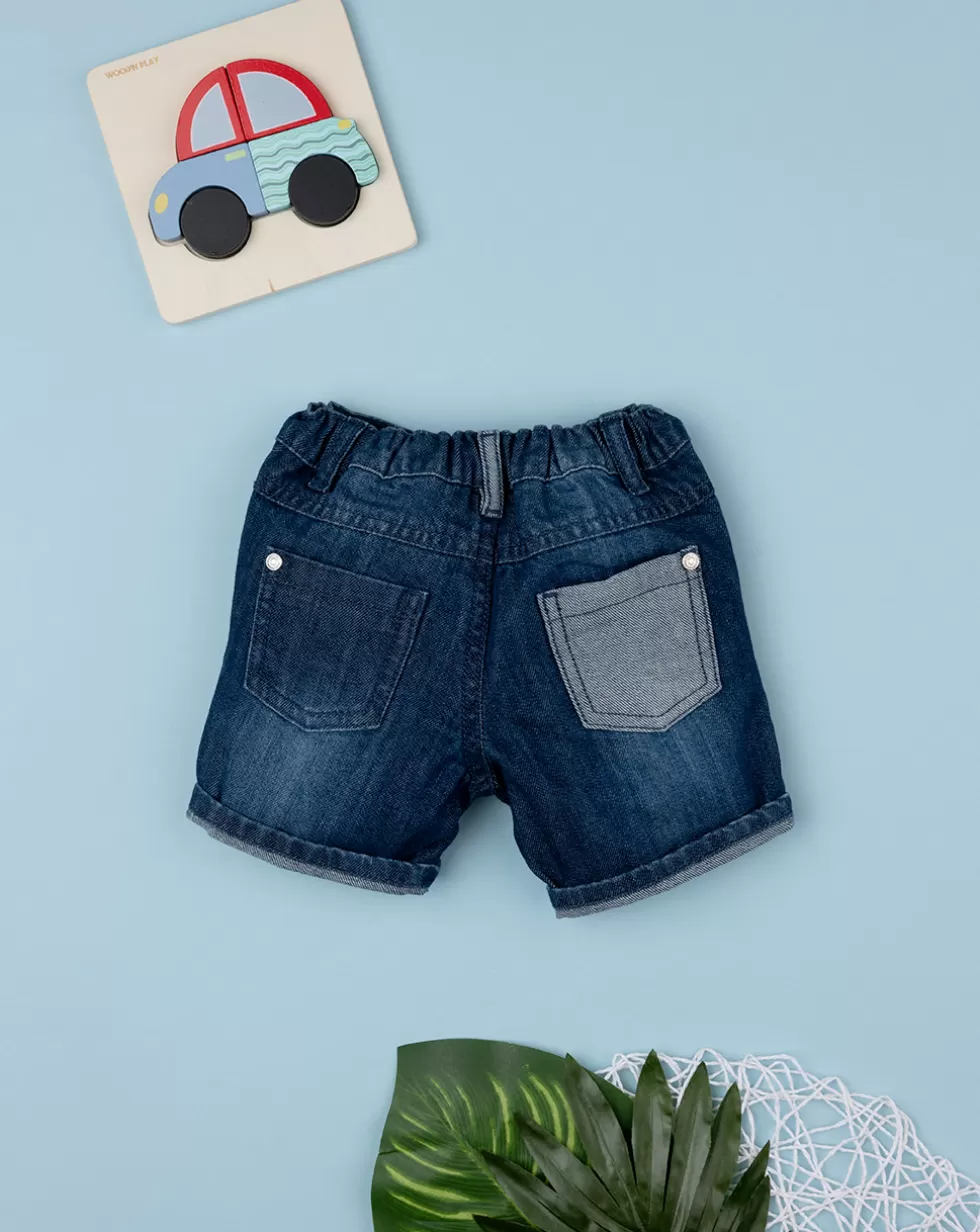 Shorts Denim Bimbo Con Patch-Prenatal Sale