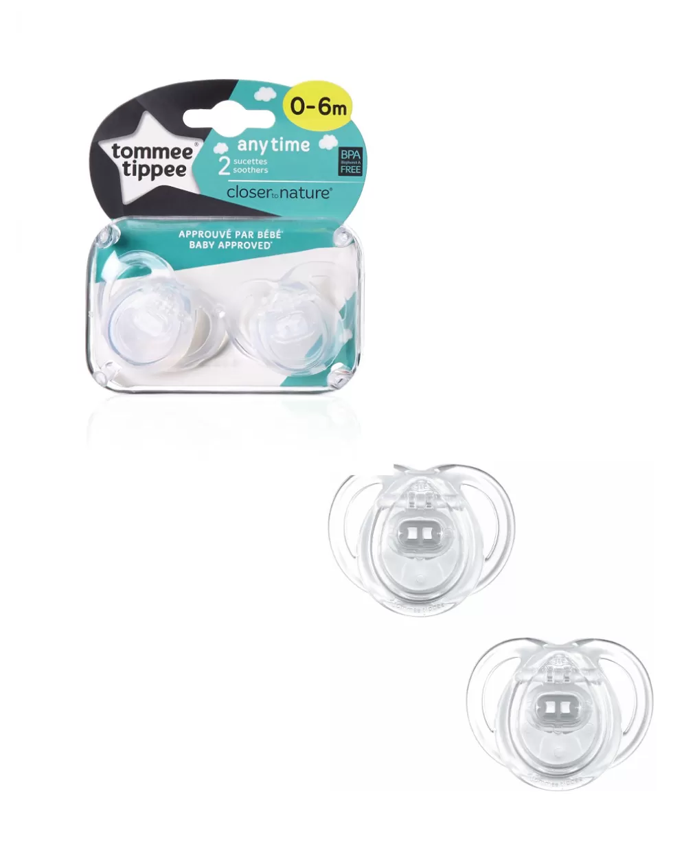 Succhietto Any Time 0-6 Mesi Silicone 2 Pezzi-Tommee Tippee Discount